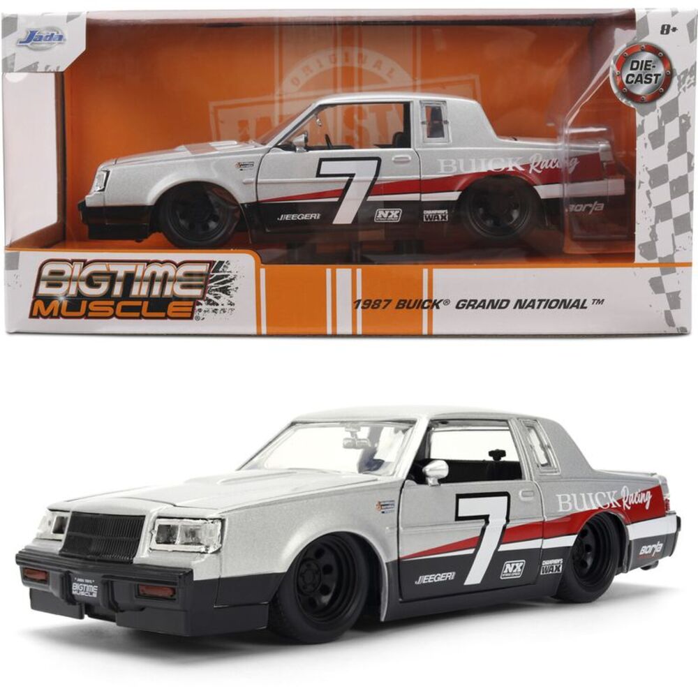 Big Time Muscle - 1:24 1987 Buick Grand National Silver:Black Die-Cast Car